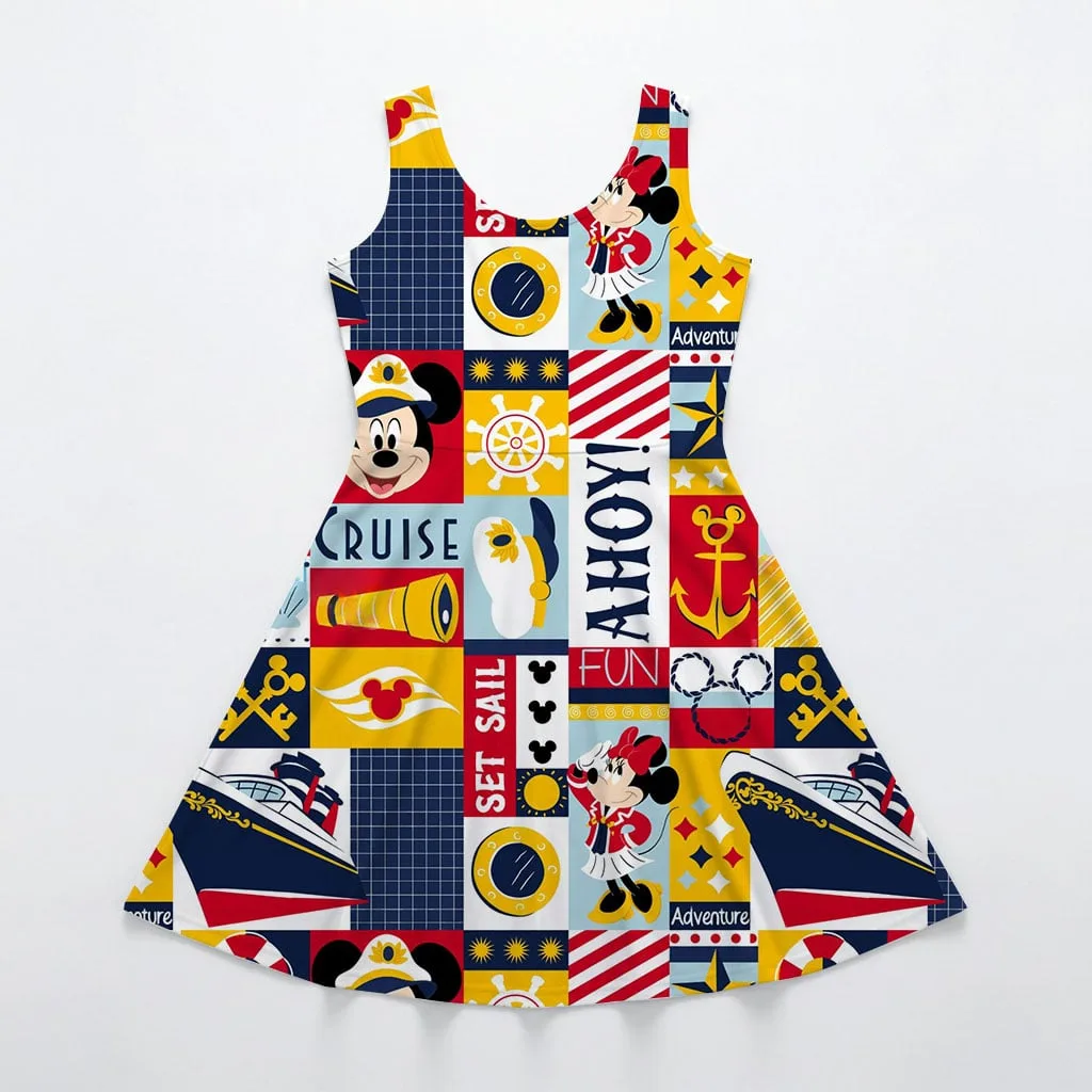 Disney Cruise Line Ruffle Dress, Nautical Mickey Minnie Stitch Castaway Cay Vacation Outfit - Image 8