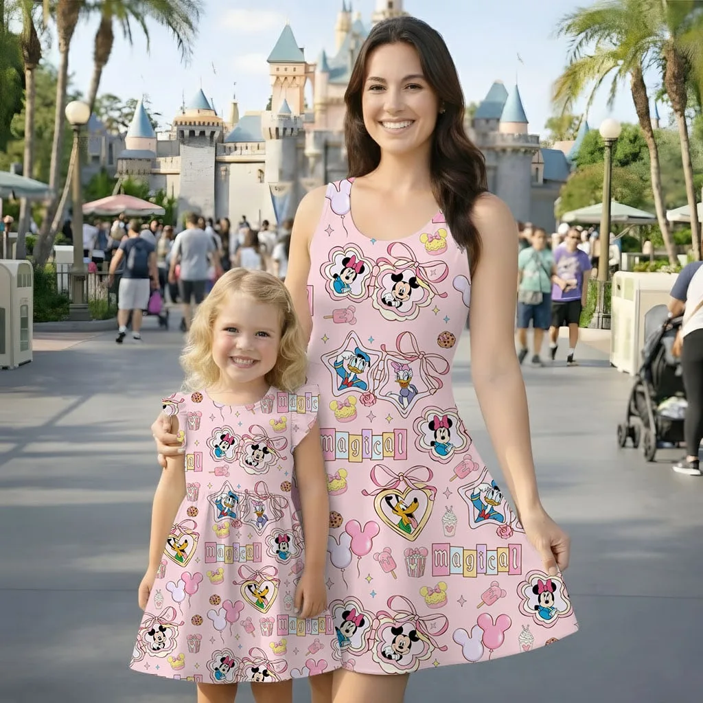 Mickey Coquette Bow Mommy & Me Dress, Mama Mini Castle Matching Outfit - Image 6