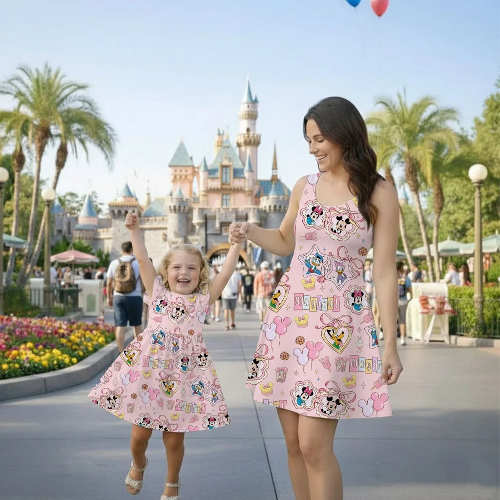 Mickey Coquette Bow Mommy & Me Dress, Mama Mini Castle Matching Outfit - Image 4