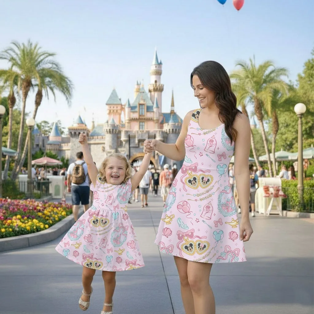 Mickey Coquette Bow Mommy & Me Dress, Mama Mini Castle Matching Outfit - Image 2