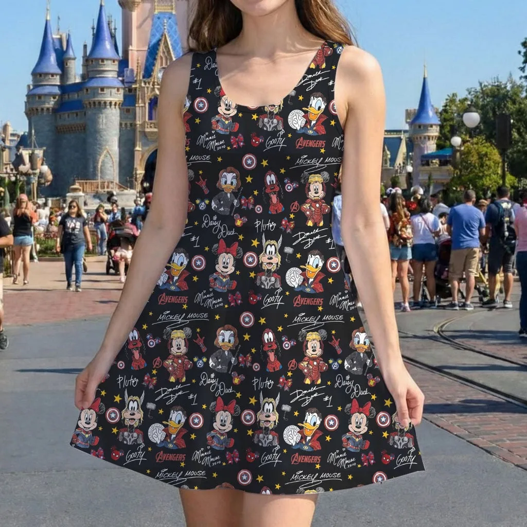 Women's Mickey & Friends Avengers Dress, Marvel Superhero Cruise Dress - Image 8