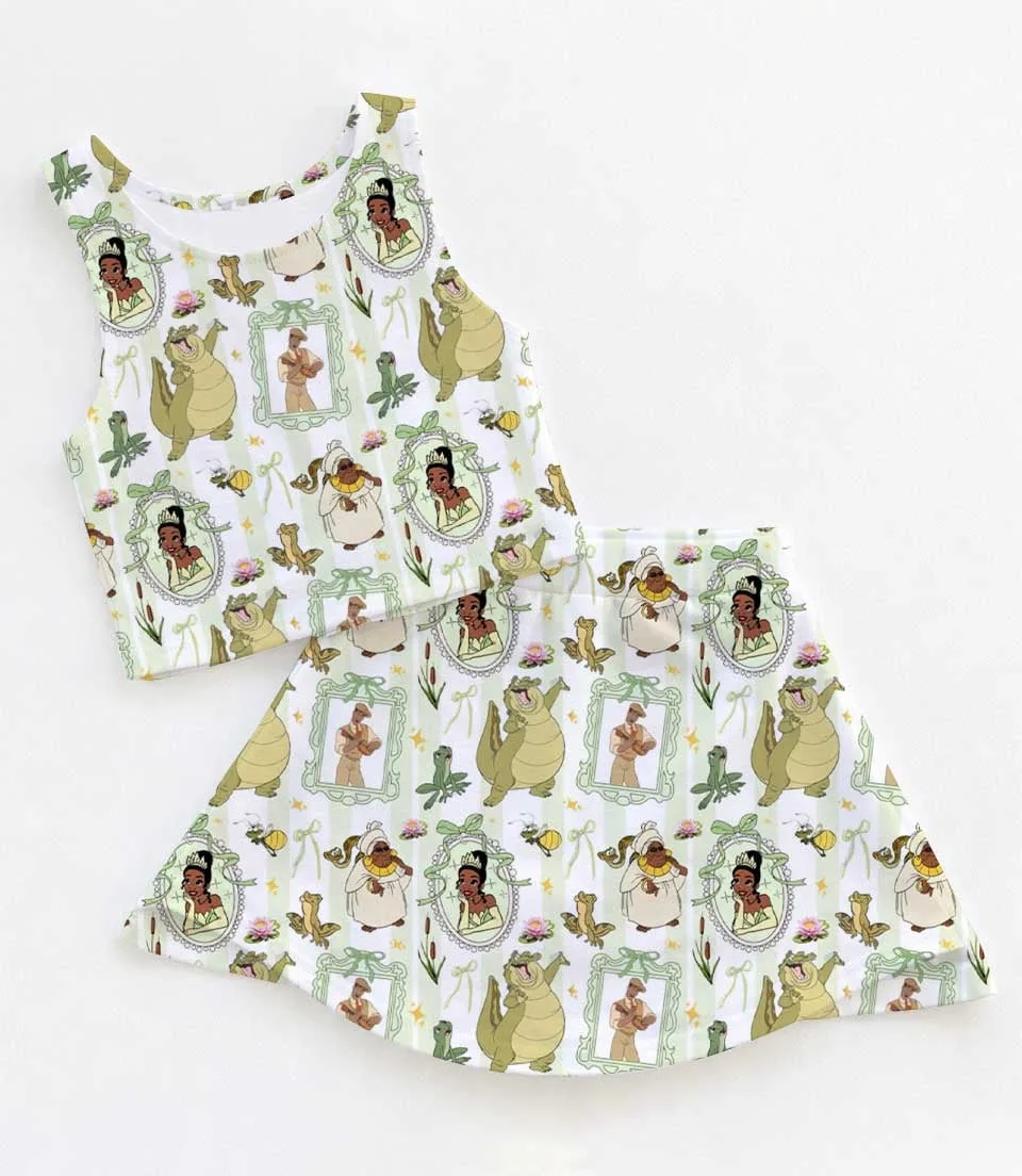 Women's Tiana Princess Activewear Set, Athletic Dress & Skort Outfit, Family Matching Sportswear
