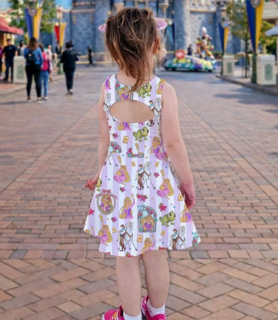 Women's Rapunzel Princess Activewear Set, Coquette Athletic Dress & Bow Skort Outfit, Family Matching Sportswear - Image 4
