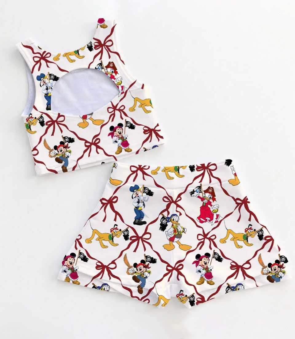 Women's Mickey & Friends Pirate Night Activewear Set, Nautical Cruise Athletic Dress & Skort Outfit - Image 2