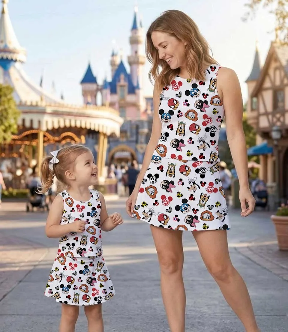 Girls Mickey Avengers Activewear Set, Superhero Athletic Dress & Skort Outfit, Family Matching Sportswear - Image 7