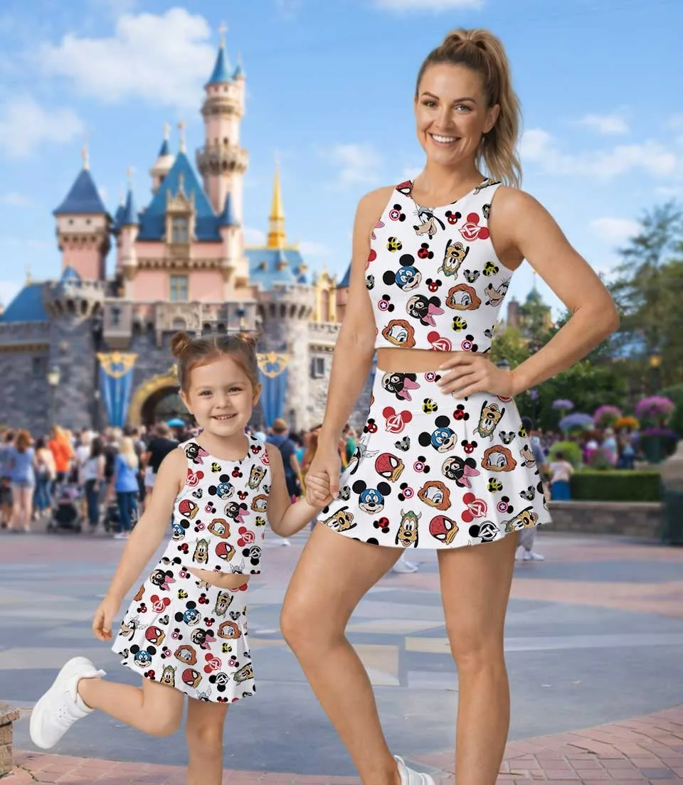 Girls Mickey Avengers Activewear Set, Superhero Athletic Dress & Skort Outfit, Family Matching Sportswear - Image 5