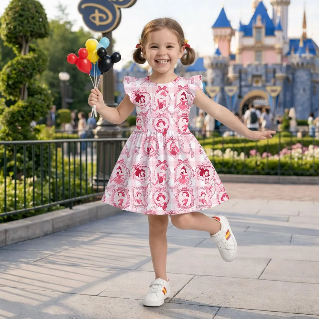 Disney Princess Mirror Coquette Dress, Ariel Belle Cinderella Summer Vacation Outfit - Image 2