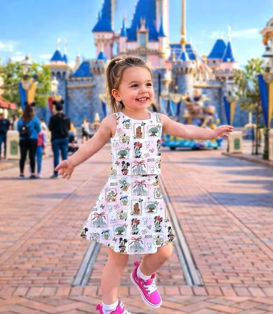 Disney Mickey & Friends Bows Dress Set, Pastel Family Vacation Matching Outfit - Image 3