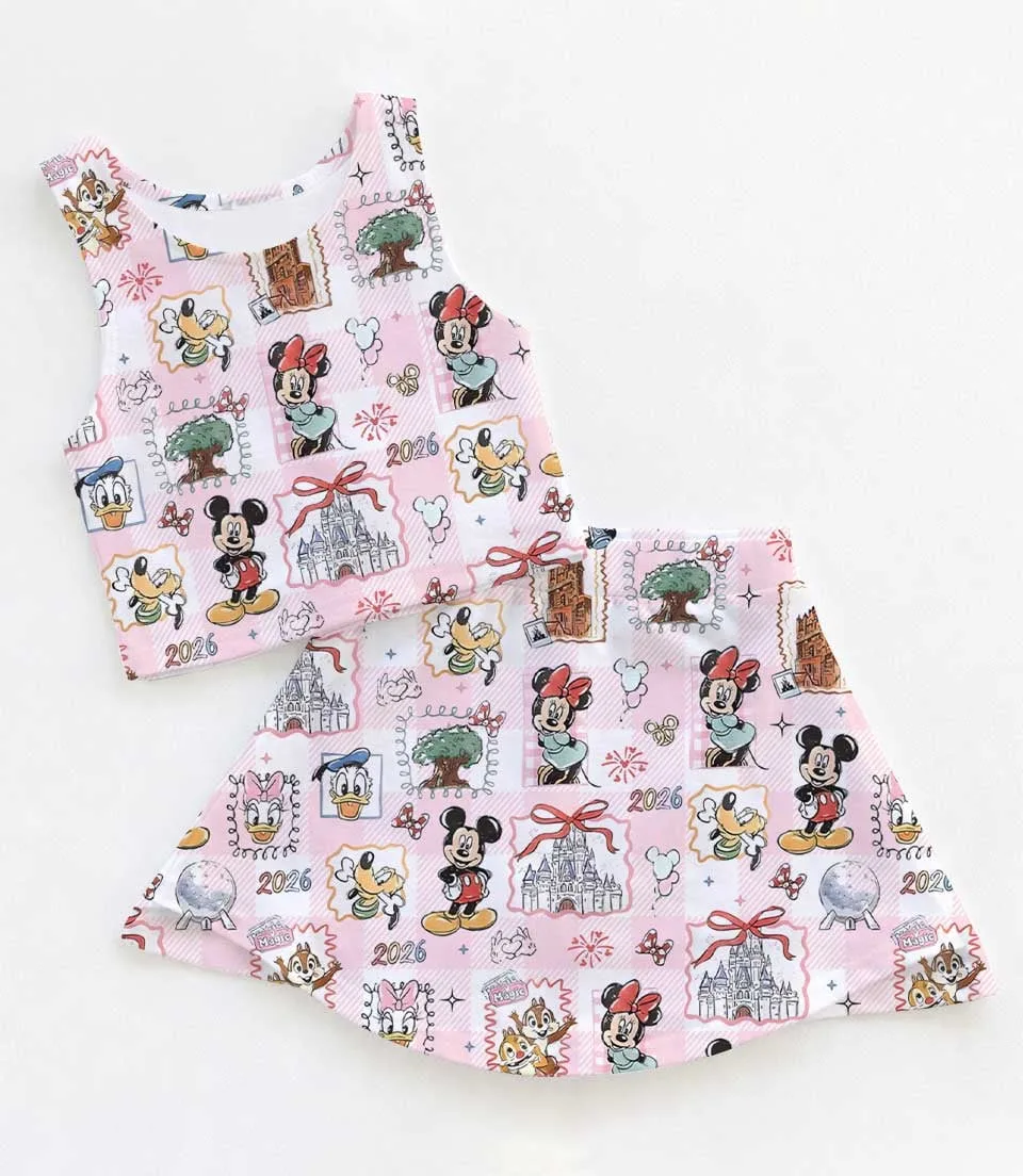 Disney Mickey & Friends Bows Dress Set, Pastel Family Vacation Matching Outfit