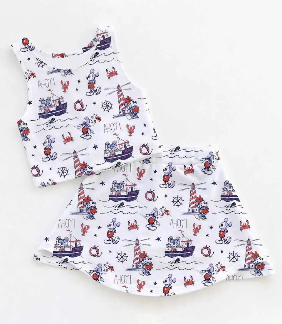 Disney Cruise Squad Dress Set, Mickey & Friends Summer Vacation Outfit