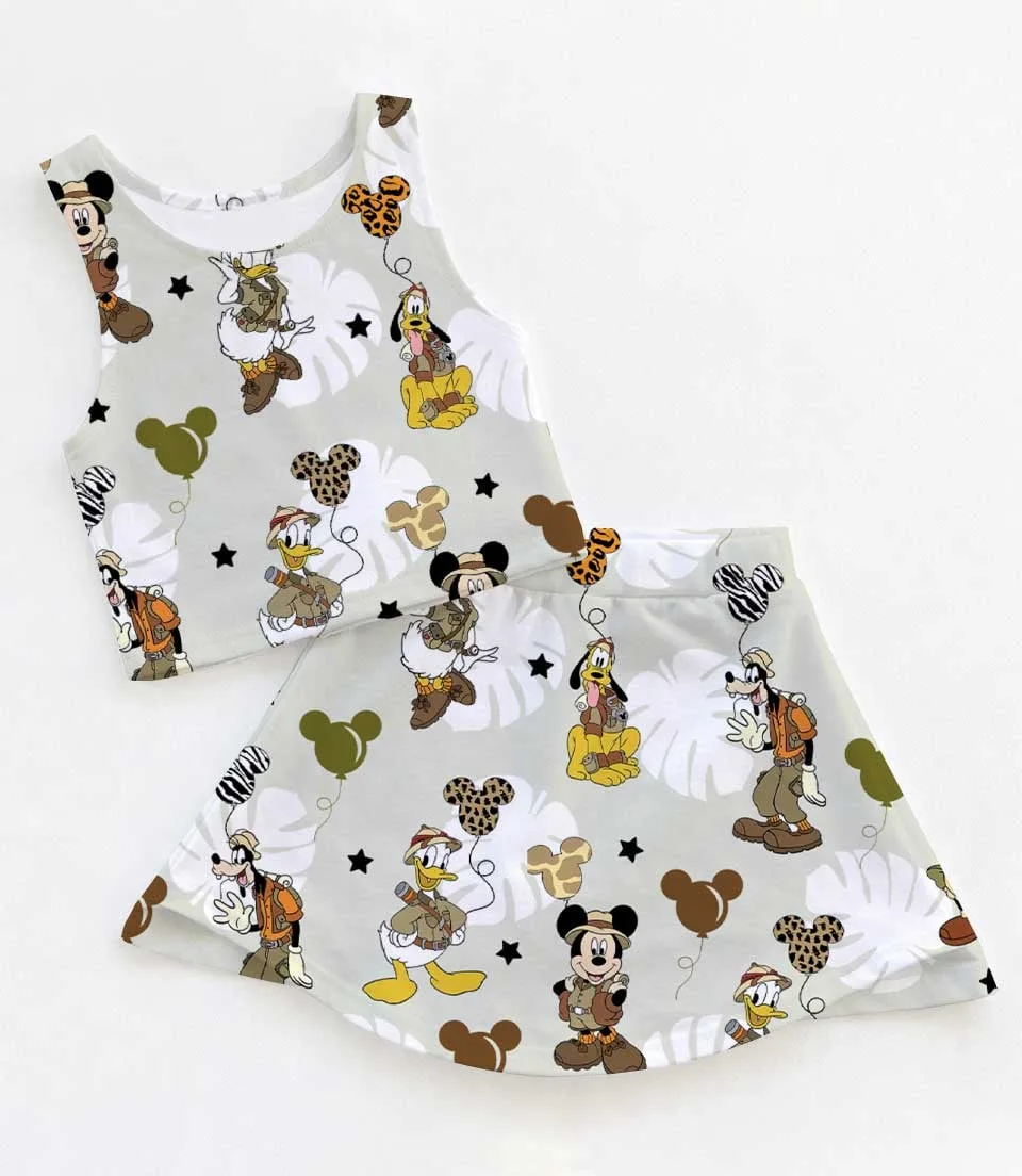 Women's Safari Mickey Activewear Set, Athletic Dress & Skort Outfit, Family Matching Sportswear