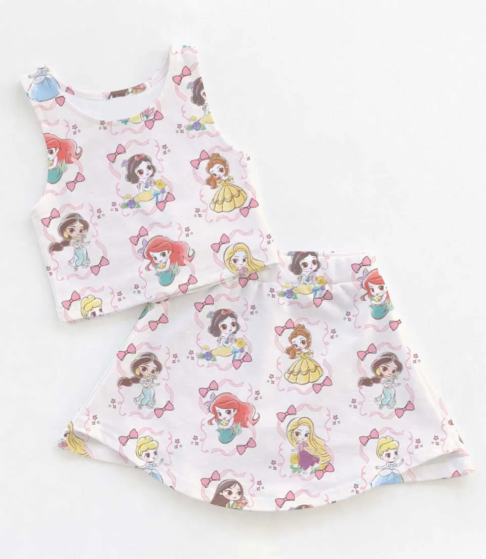 Women's Disney Princesses Activewear Set, Athletic Dress & Skort Outfit, Family Matching Sportswear