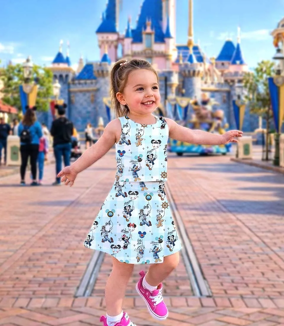 Disney Checkerboard Mickey & Friends Cruise Dress Set, DCL Summer Vacation Outfit - Image 3