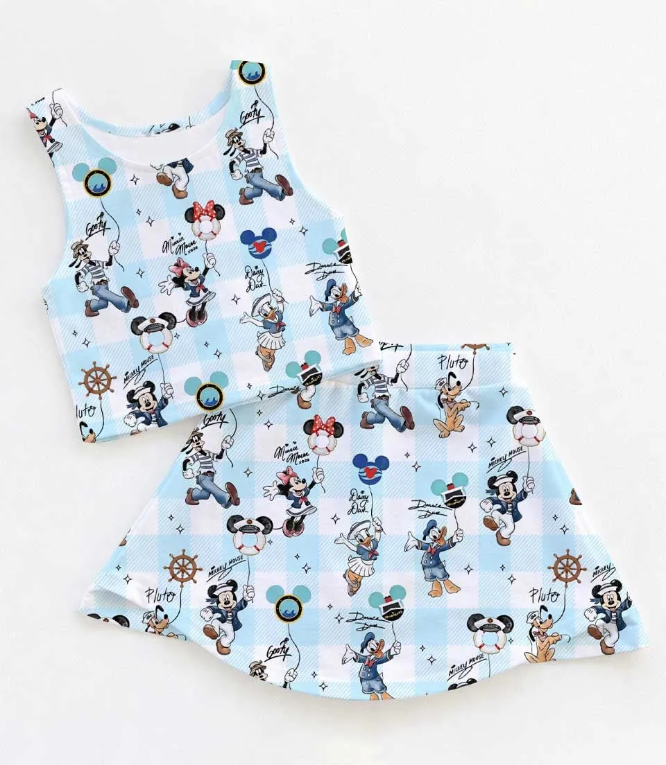 Disney Checkerboard Mickey & Friends Cruise Dress Set, DCL Summer Vacation Outfit