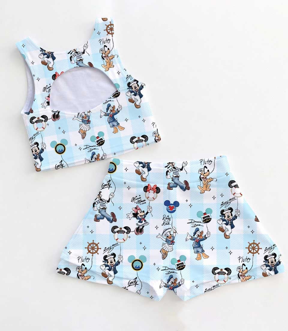 Disney Checkerboard Mickey & Friends Cruise Dress Set, DCL Summer Vacation Outfit - Image 2