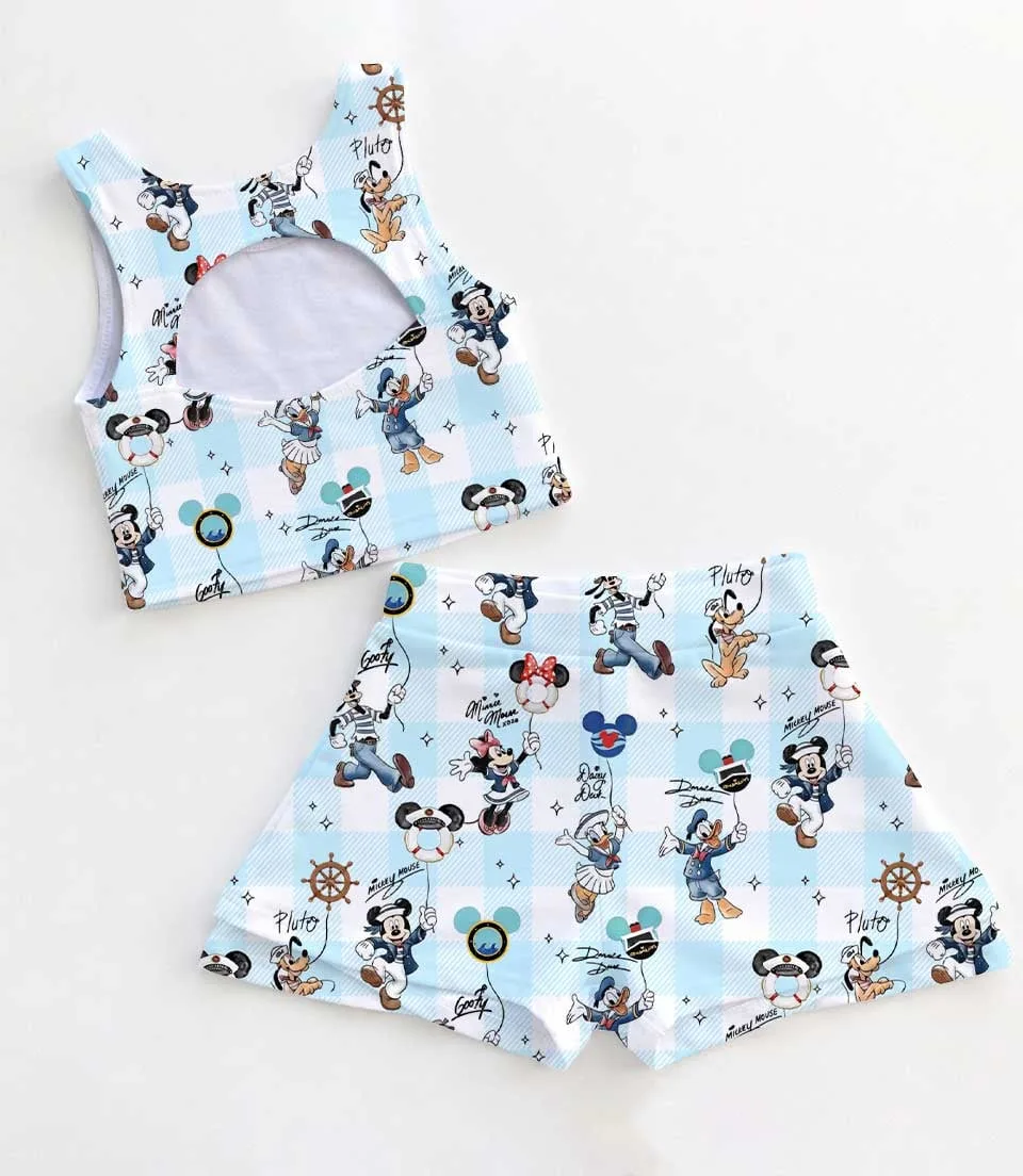 Disney Checkerboard Mickey & Friends Cruise Dress Set, DCL Summer Vacation Outfit - Image 2
