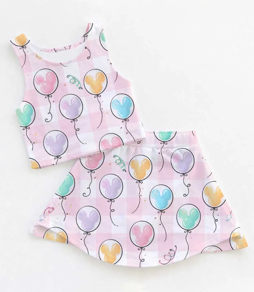 Women's Minnie Pastel Activewear Set, Athletic Dress & Skort Outfit, Family Matching Sportswear