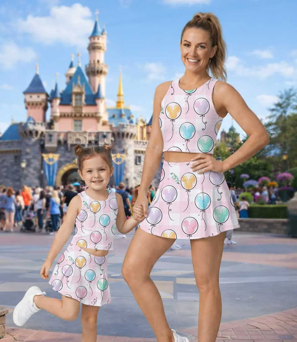 Women's Minnie Pastel Activewear Set, Athletic Dress & Skort Outfit, Family Matching Sportswear - Image 5