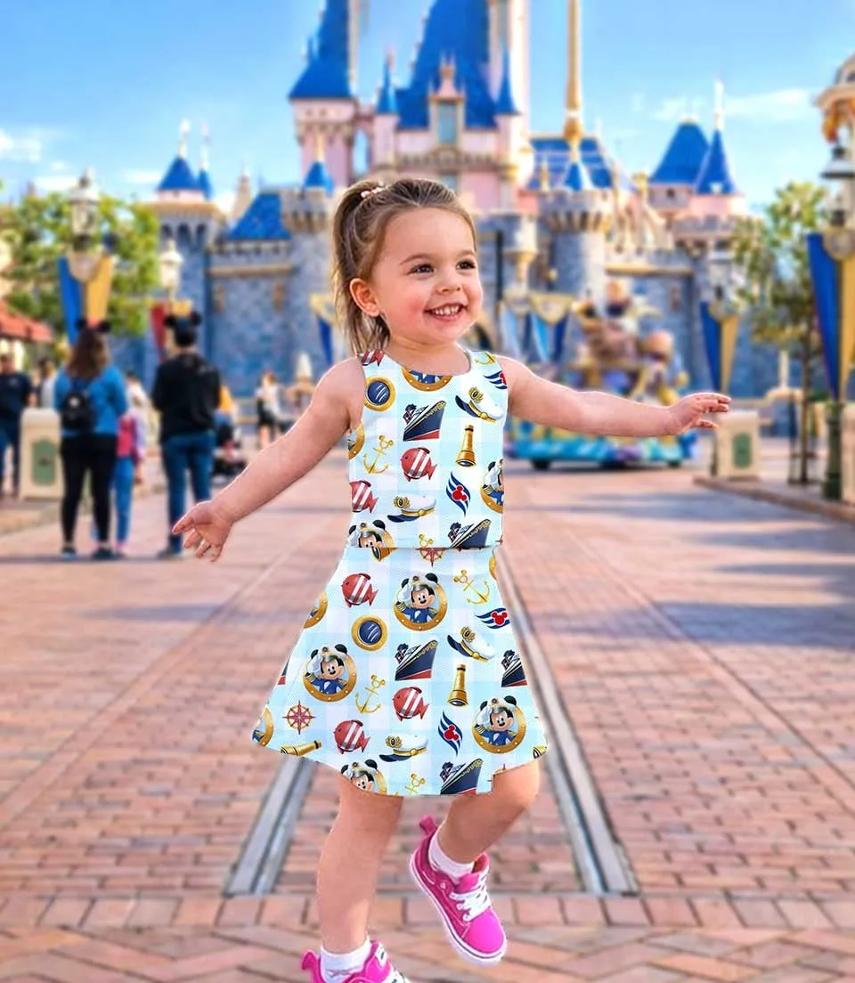 Maritime Cruise Dress Set, Mickey Minnie Sailor Summer Vacation Outfit - Image 3