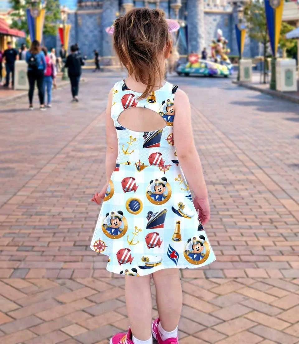 Maritime Cruise Dress Set, Mickey Minnie Sailor Summer Vacation Outfit - Image 4