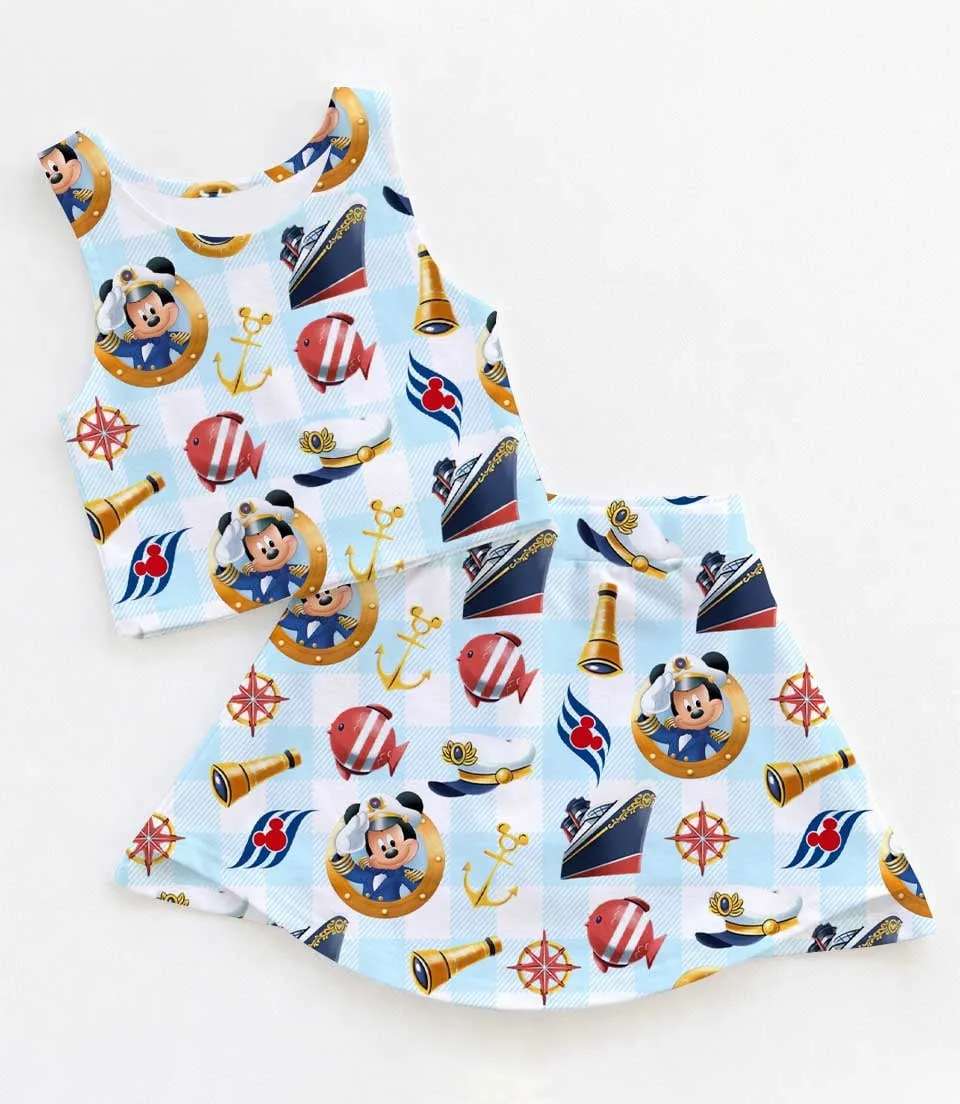Maritime Cruise Dress Set, Mickey Minnie Sailor Summer Vacation Outfit