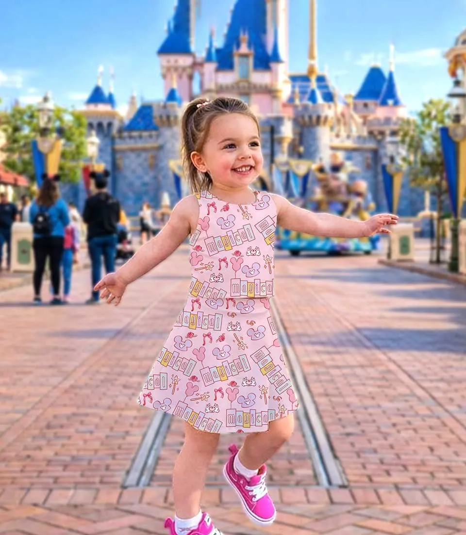 Disney Mickey & Friends Dress Set, Magical Pastel Park Snacks Vacation Outfit - Image 3