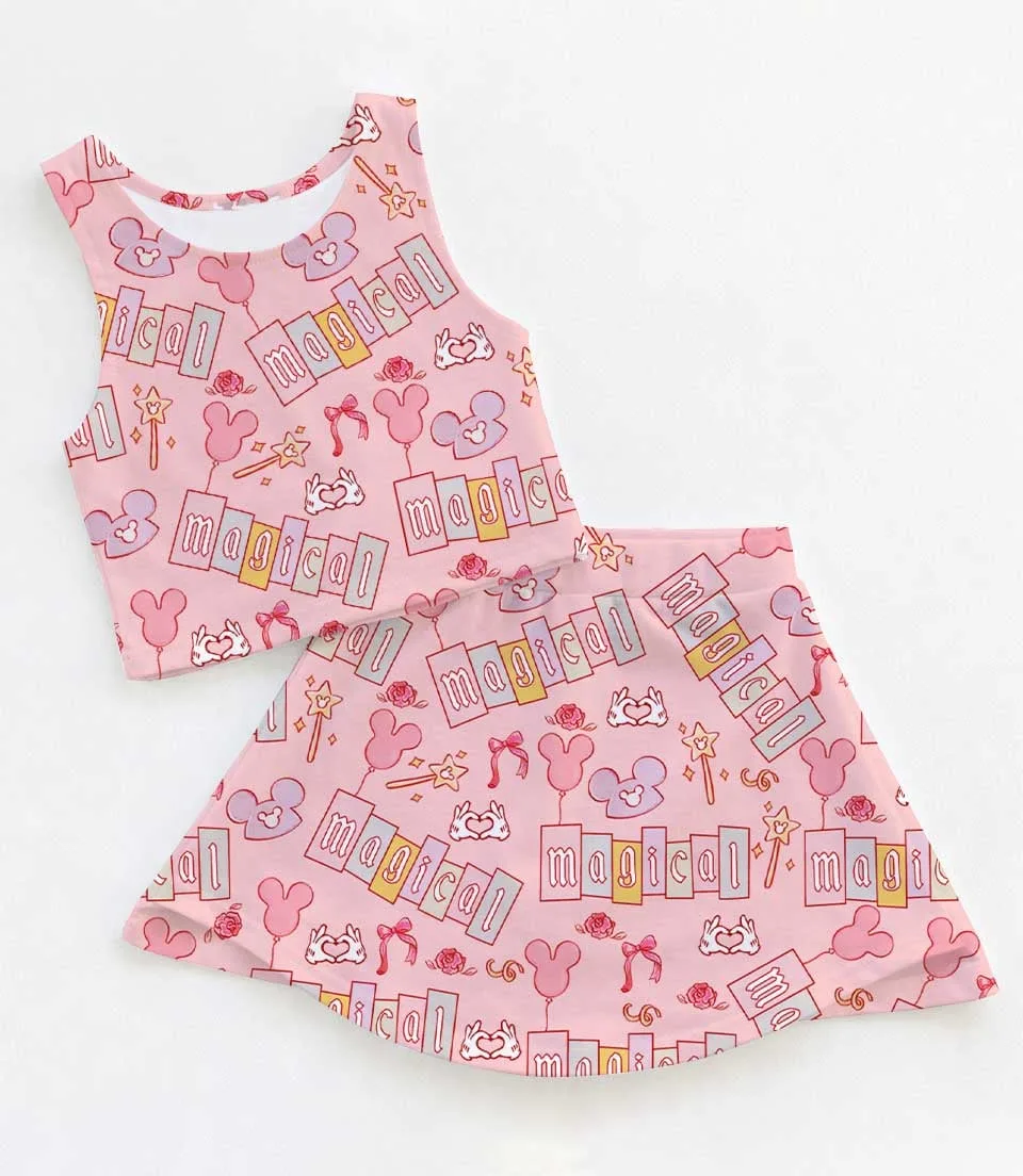 Disney Mickey & Friends Dress Set, Magical Pastel Park Snacks Vacation Outfit