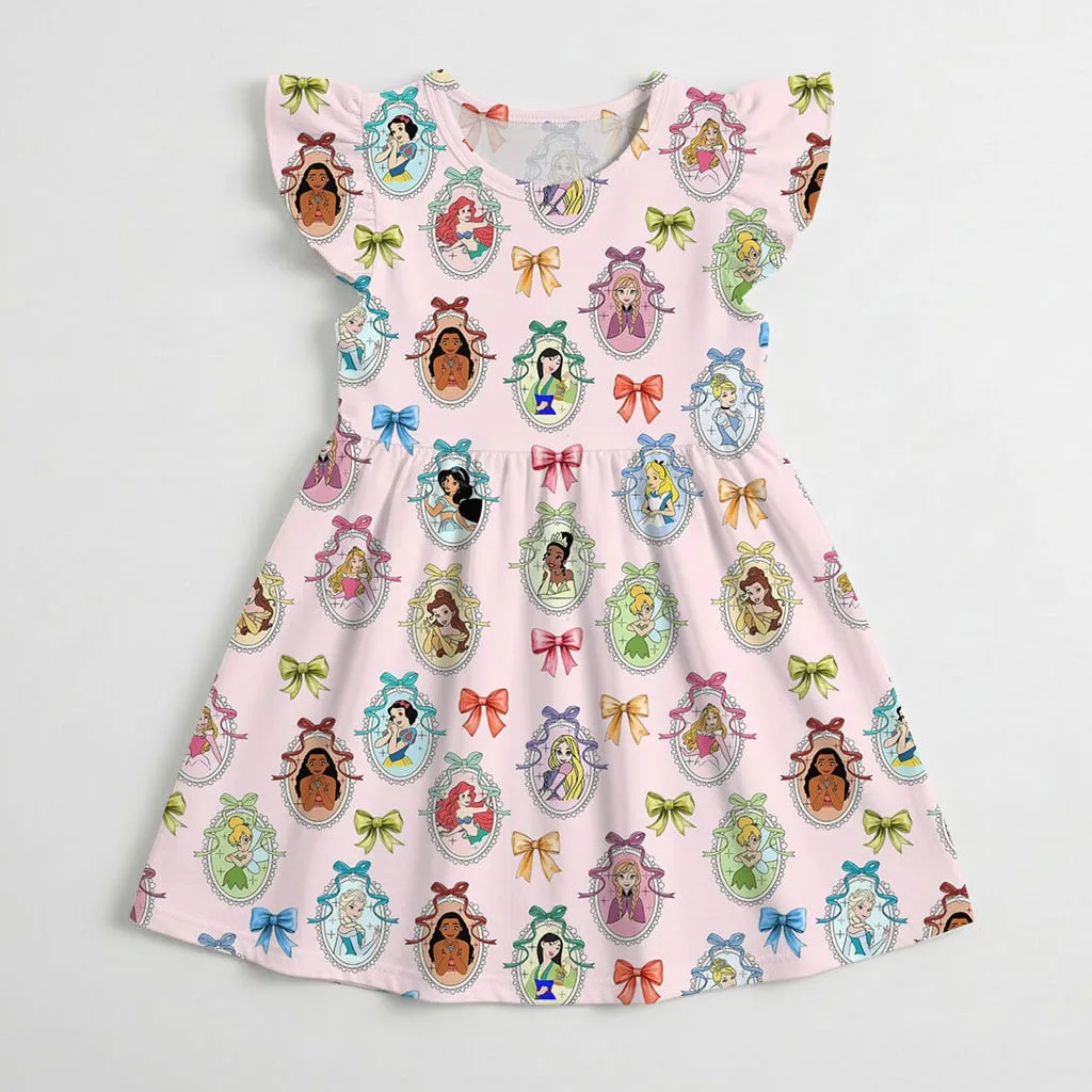 Disney Princess Ruffle Dress, Ariel Rapunzel Tiana Summer Vacation Outfit - Image 5