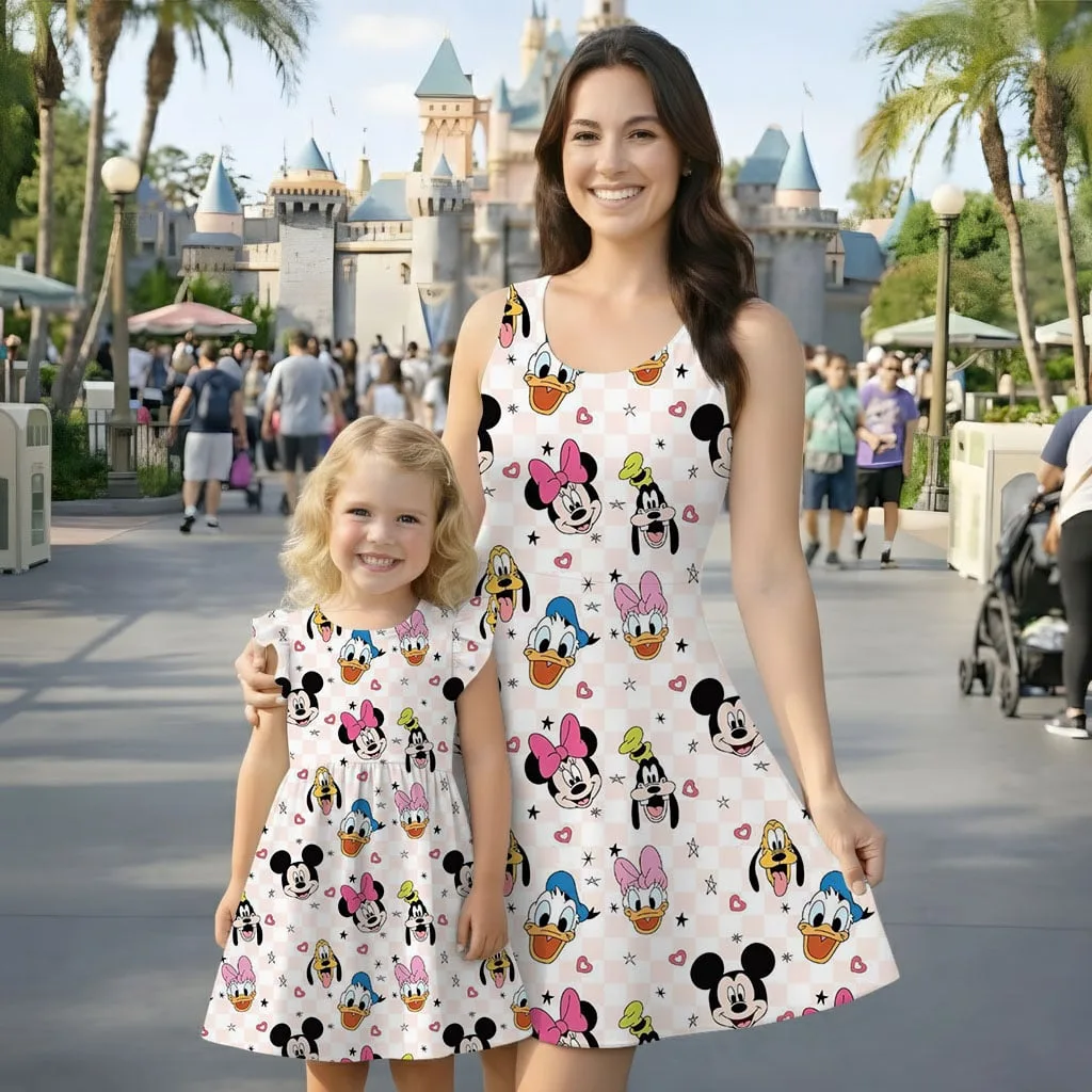 Mickey & Friends Ruffle Dress, Disneyland Trip Flutter Sleeve Vacation Outfit - Image 5