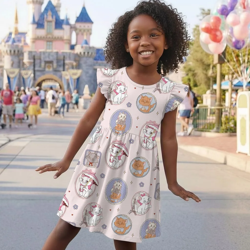Aristocats Marie & Toulouse Coquette Ruffle Dress, Disney Trip & Birthday Party Outfit - Image 3