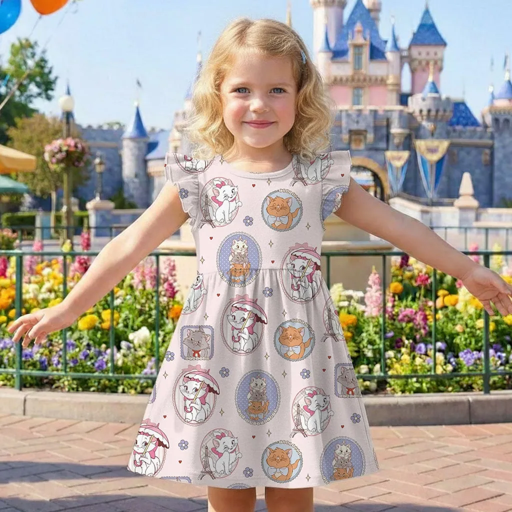 Aristocats Marie & Toulouse Coquette Ruffle Dress, Disney Trip & Birthday Party Outfit - Image 6