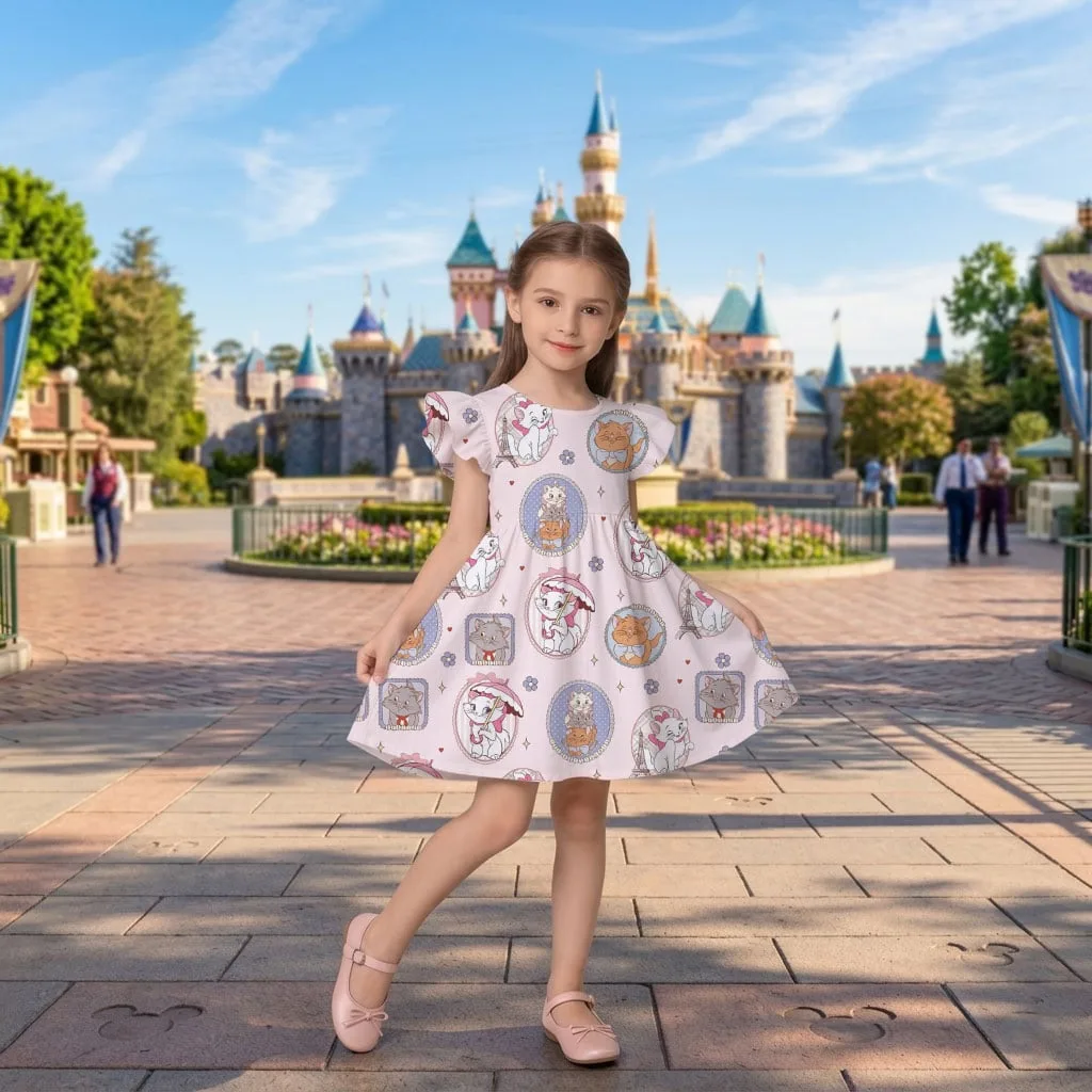 Aristocats Marie & Toulouse Coquette Ruffle Dress, Disney Trip & Birthday Party Outfit - Image 4