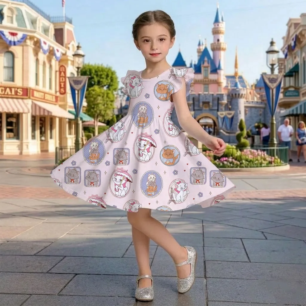 Aristocats Marie & Toulouse Coquette Ruffle Dress, Disney Trip & Birthday Party Outfit - Image 2