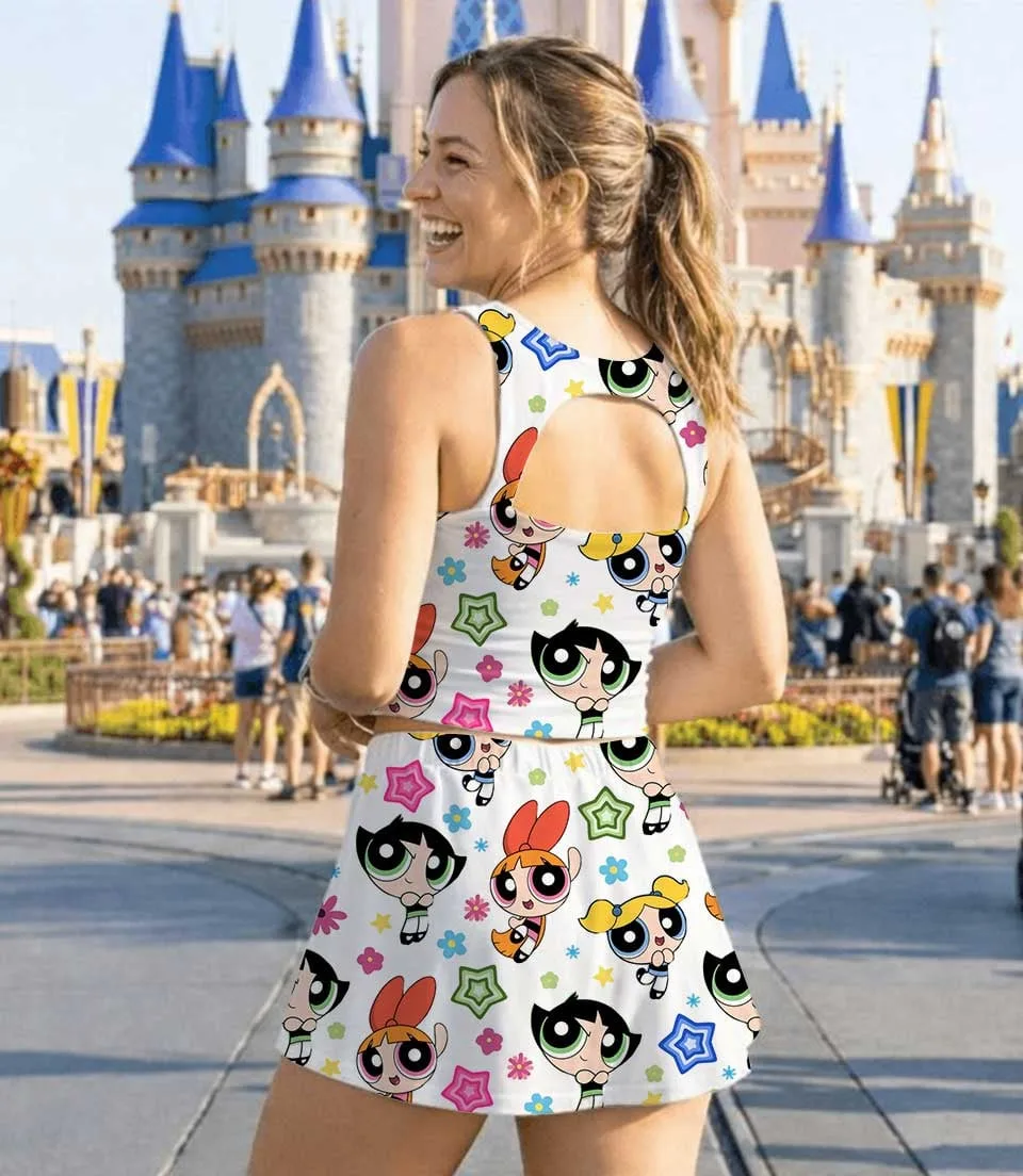 The Powerpuff Girls Dress Set, Cute Cartoon Birthday Vacation Outfit - Image 7