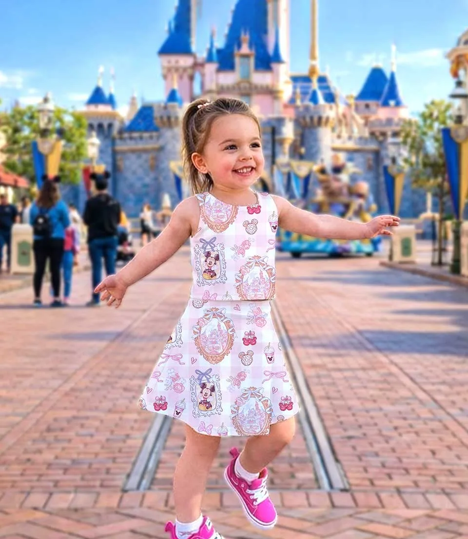 Wdwland Castle Coquette Bow Dress Set, Theme Park Summer Vacation Outfit - Image 3