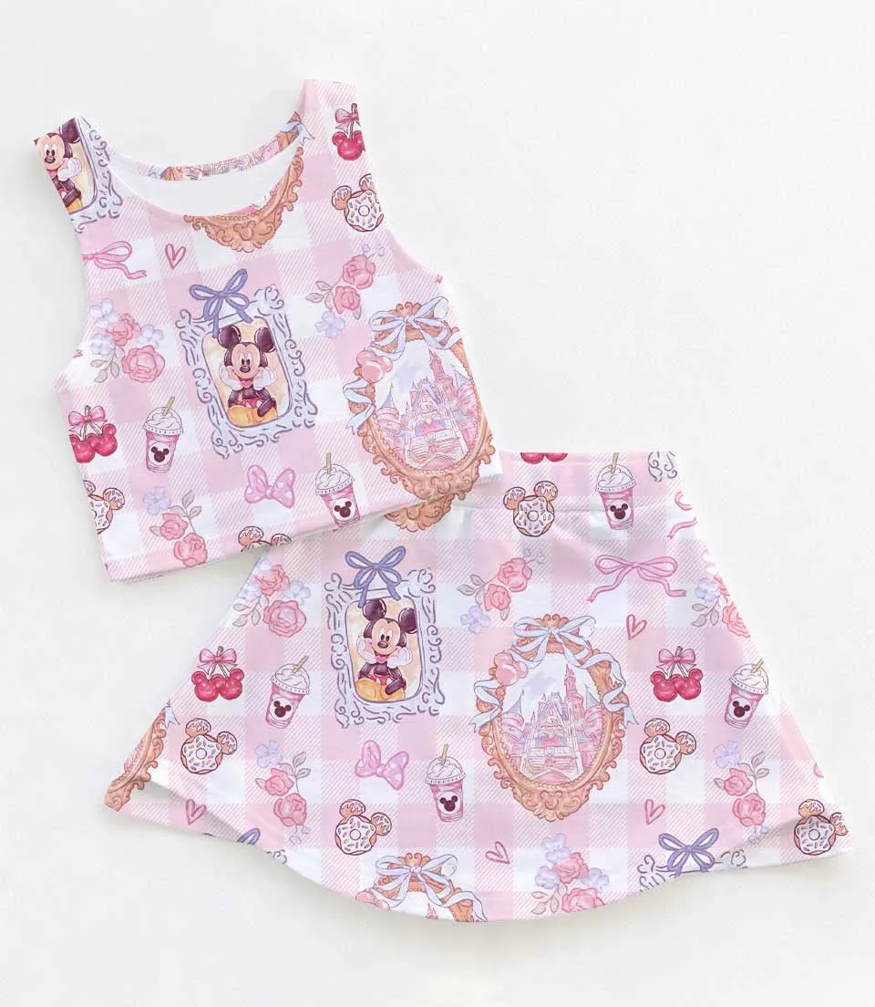 Wdwland Castle Coquette Bow Dress Set, Theme Park Summer Vacation Outfit