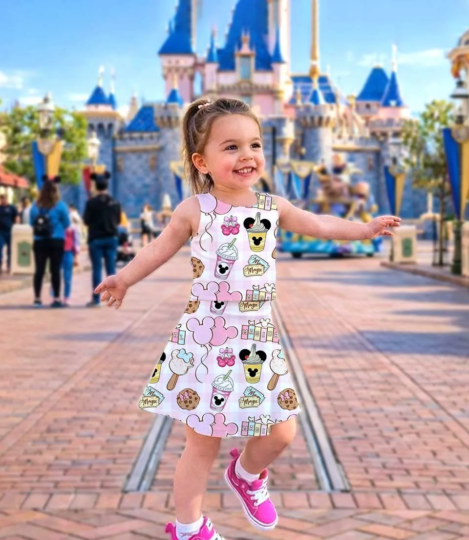Mickey Mouse Food Pattern Dress Set, Disney Snack Family Matching Outfit - Image 3