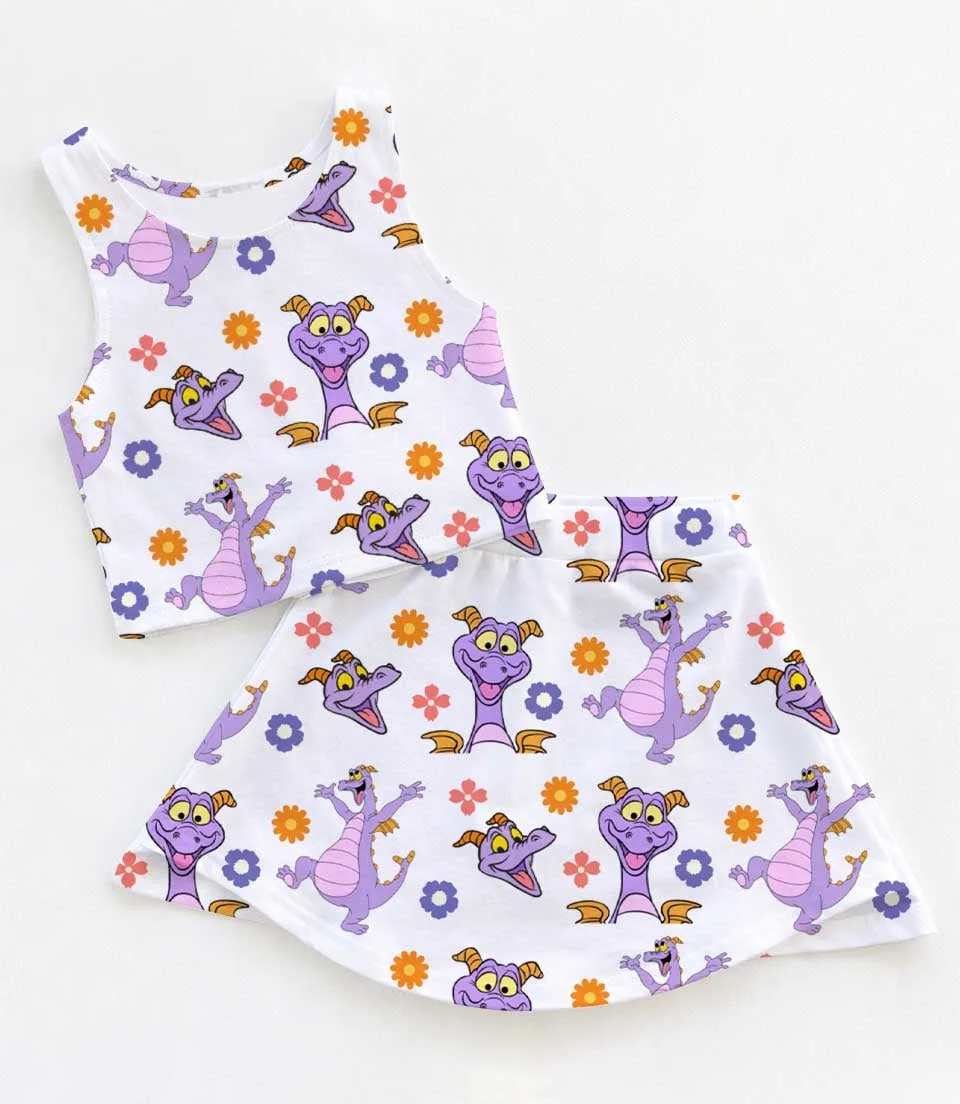 Disney Figment Activewear Set, Purple Dragon Epcot Park Adventure Outfit