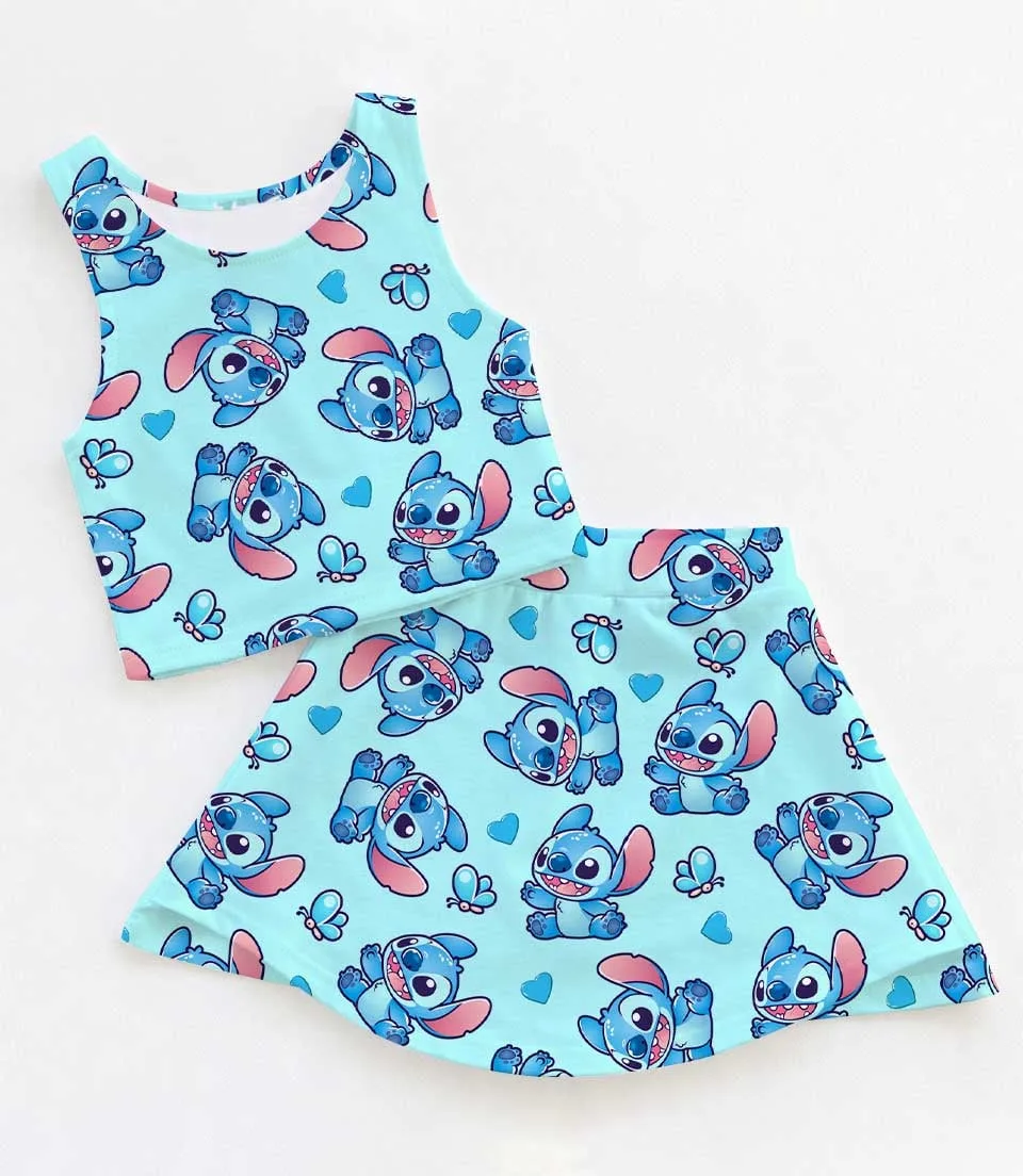 Disney Stitch Activewear Set, Tropical Island Adventure Summer Outfit