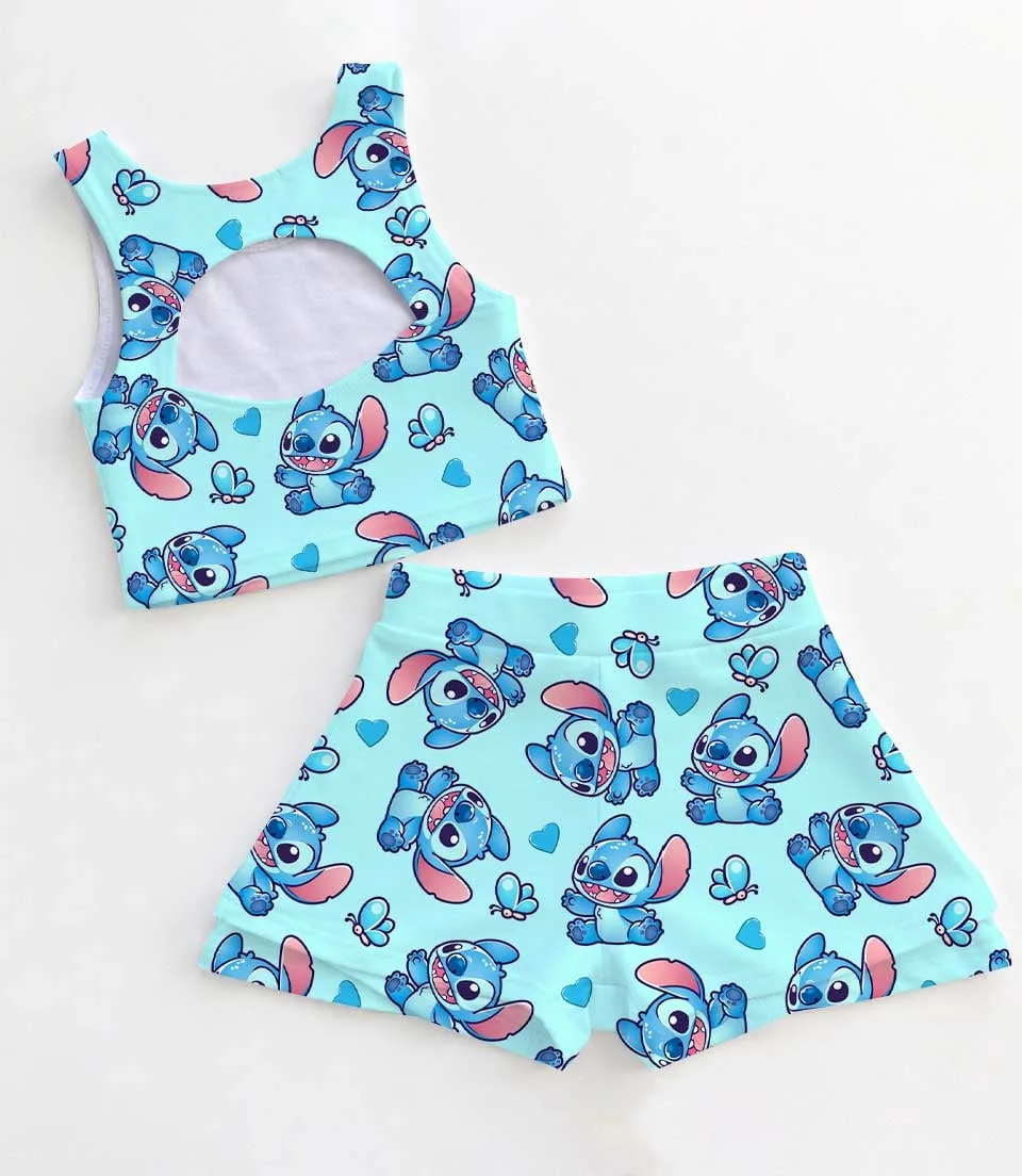 Disney Stitch Activewear Set, Tropical Island Adventure Summer Outfit - Image 2