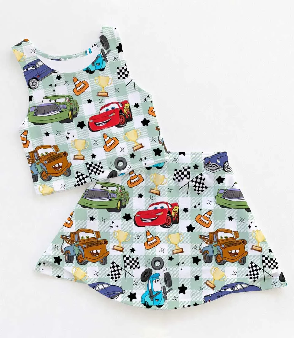 Disney Cars Activewear Set, Coquette Bows Lightning McQueen Family Birthday Outfit