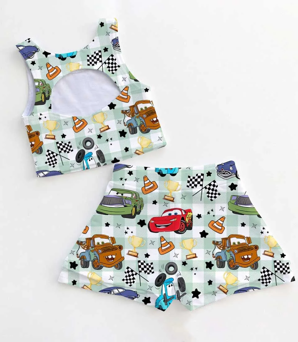 Disney Cars Activewear Set, Coquette Bows Lightning McQueen Family Birthday Outfit - Image 2