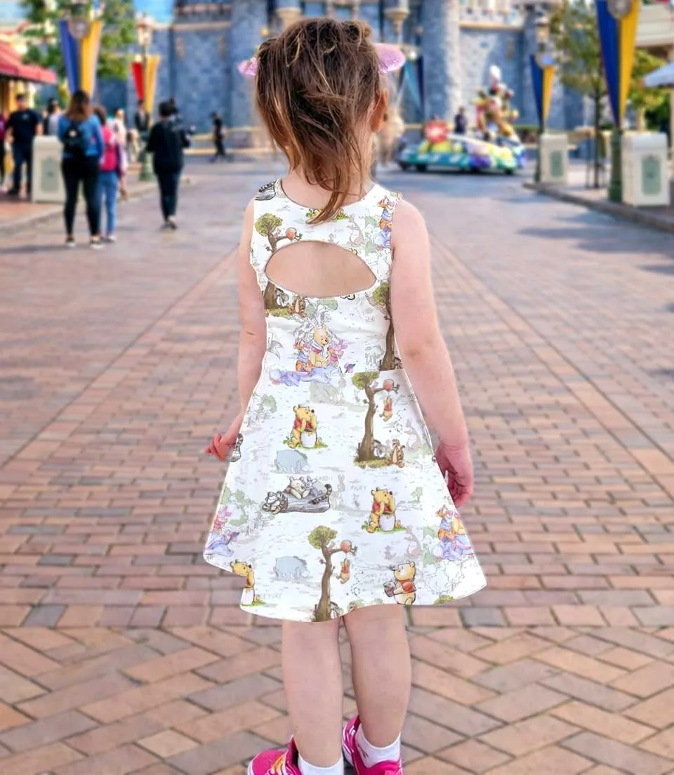 Women's Winnie the Pooh Coquette Activewear Set, Honey Bear Athletic Dress & Bow Skort Outfit - Image 4
