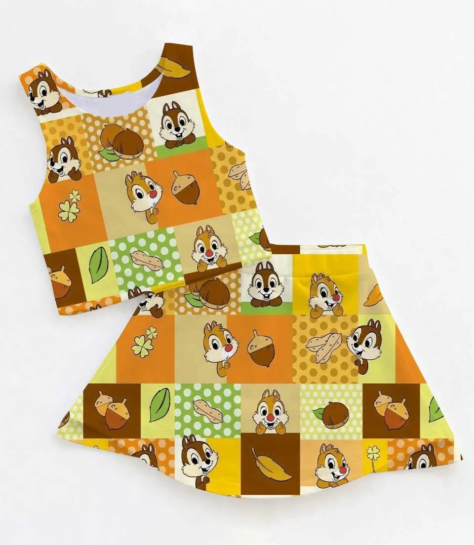 Women's Chip & Dale Activewear Set, Athletic Dress & Skort Outfit, Family Matching Sportswear