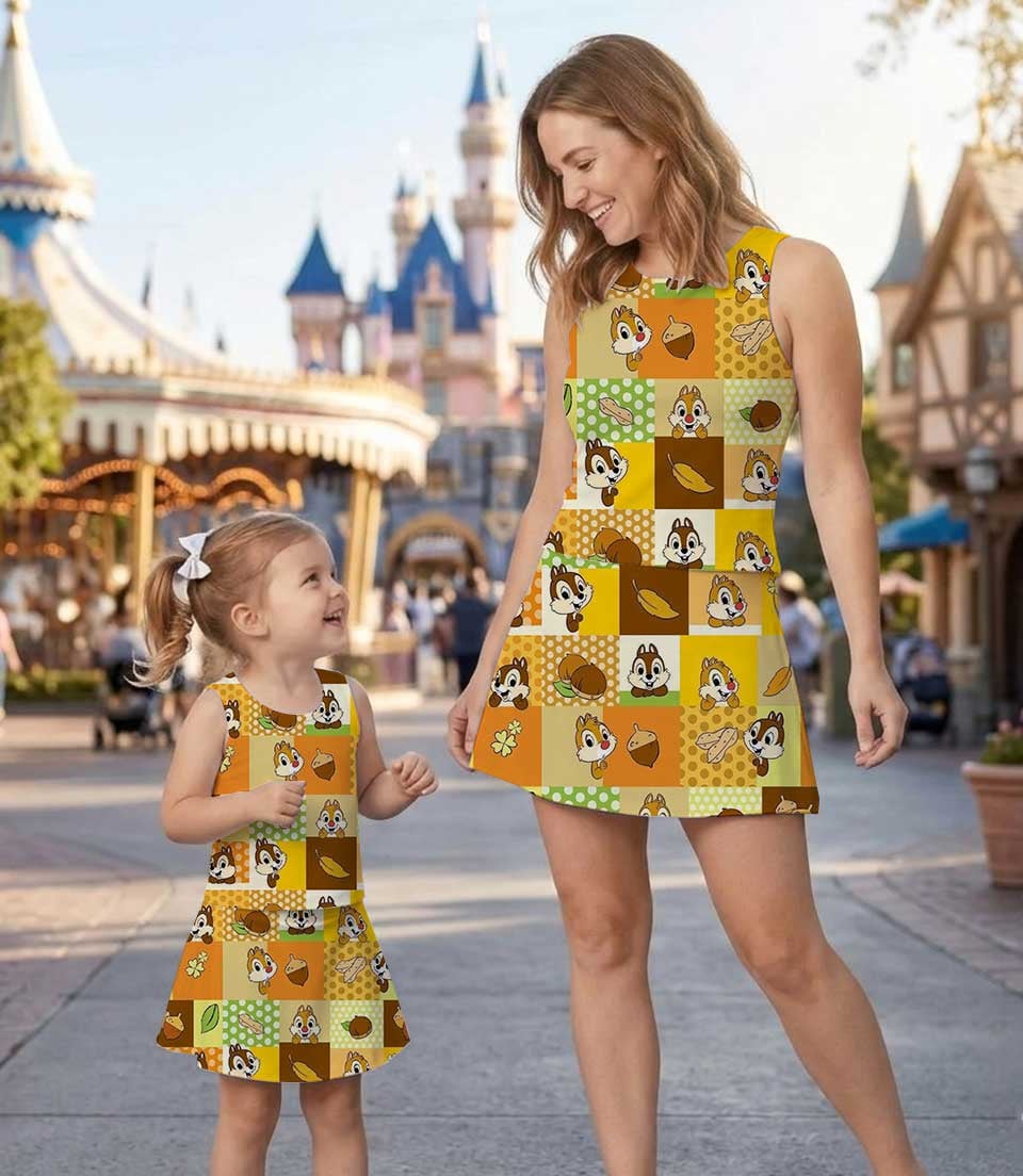 Women's Chip & Dale Activewear Set, Athletic Dress & Skort Outfit, Family Matching Sportswear - Image 7