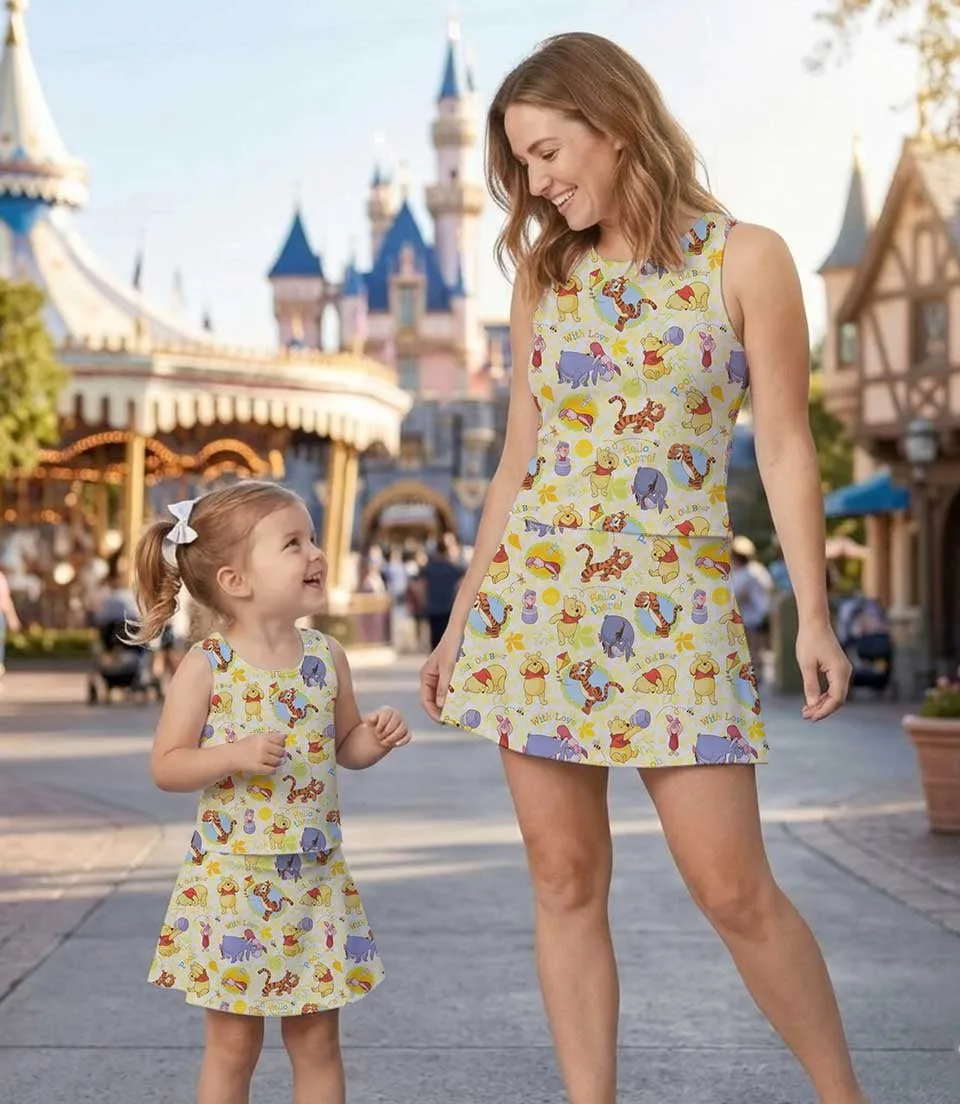 Classic Winnie the Pooh Mommy & Me Dress Set, Storybook Family Vacation Outfit - Image 9