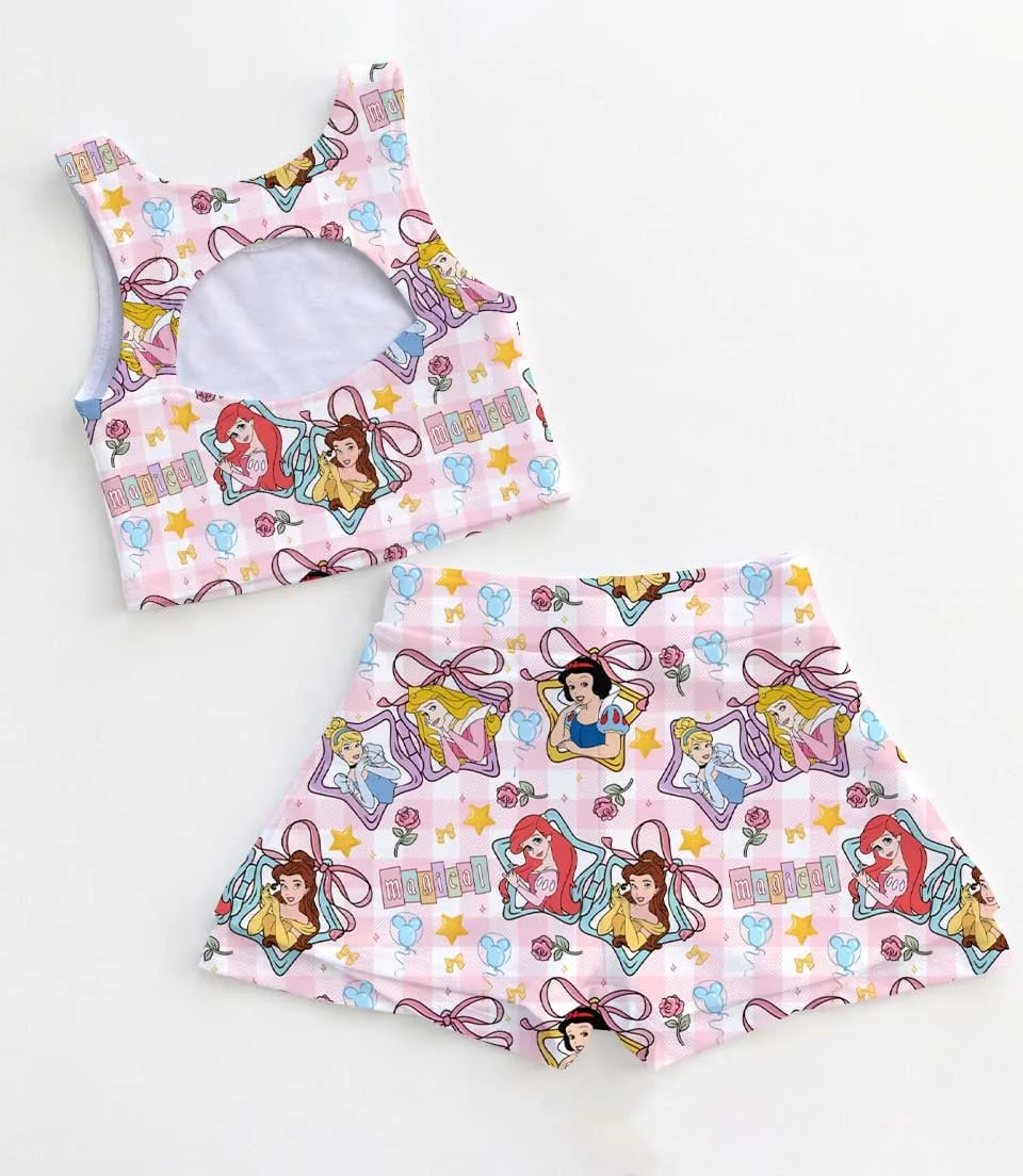 Retro Disney Princess Dress Set, Rapunzel Belle Cinderella Vacation Outfit - Image 2