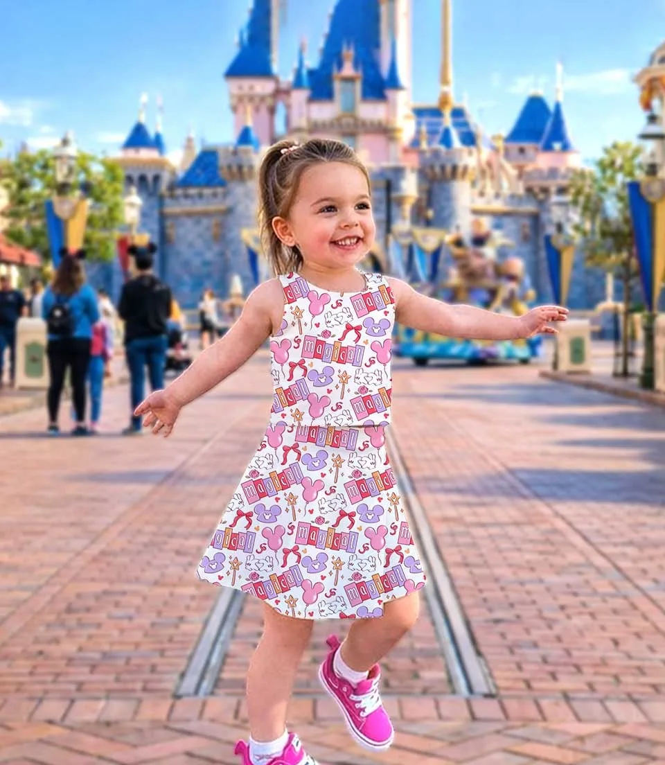 Disney Mickey & Friends Dress Set, Magical Pastel Park Snacks Vacation Outfit - Image 3