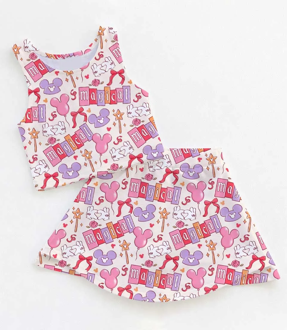 Disney Mickey & Friends Dress Set, Magical Pastel Park Snacks Vacation Outfit