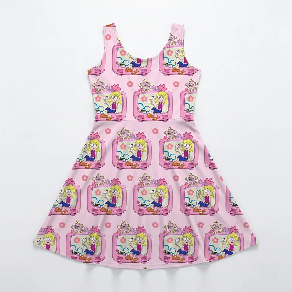 Disney Lizzie McGuire Character Pattern Mommy & Me Pink Dress, Mama Mini Family Matching Outfit - Image 4